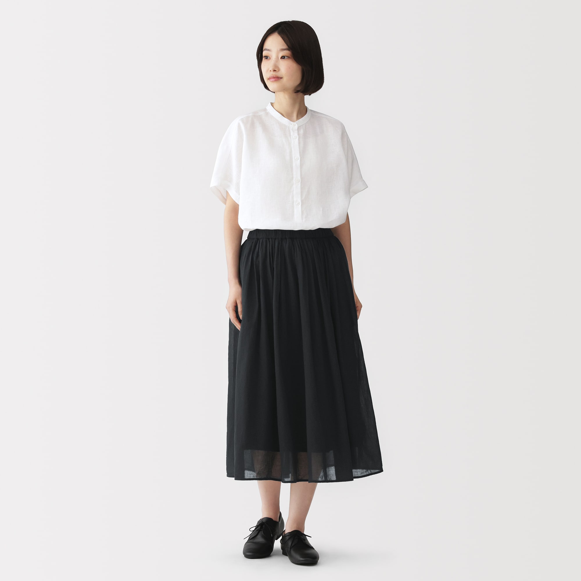 婦人 強撚 ギャザースカート | 無印良品