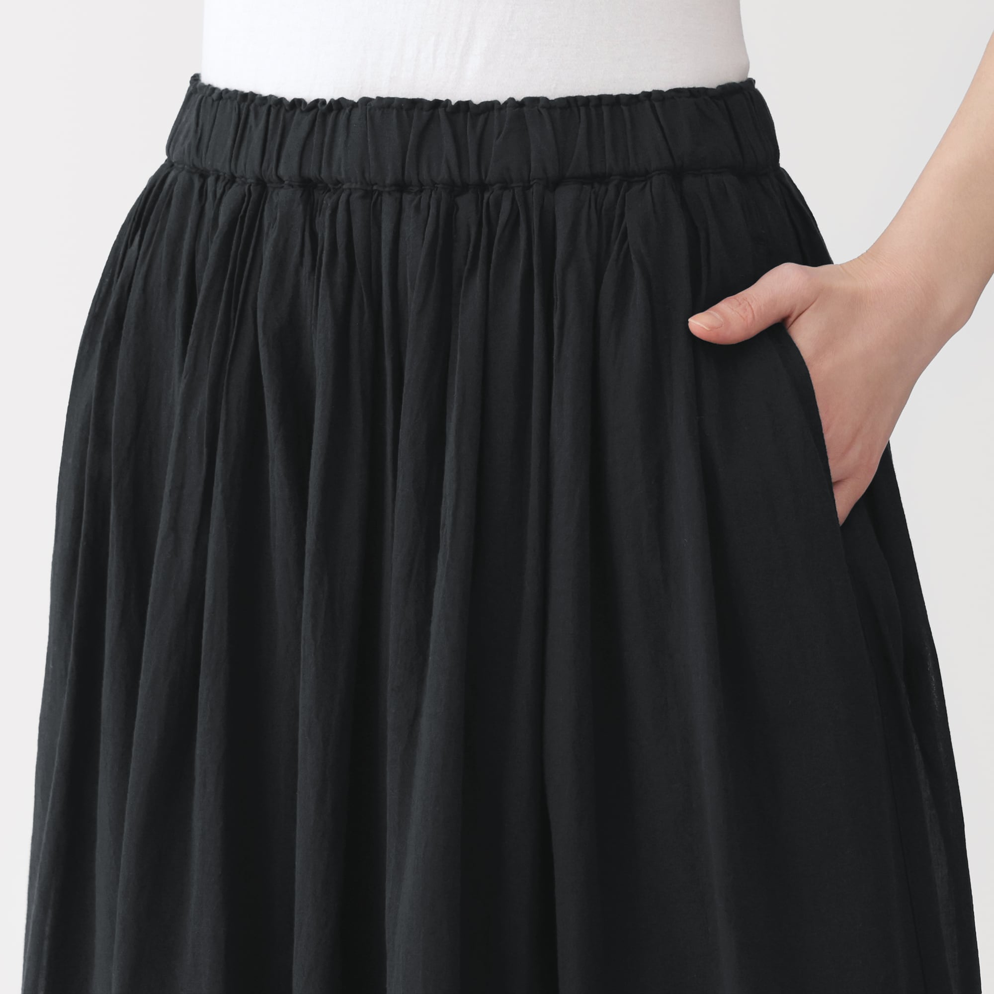 婦人 強撚 ギャザースカート | 無印良品