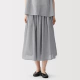 婦人　強撚　ギャザースカート
