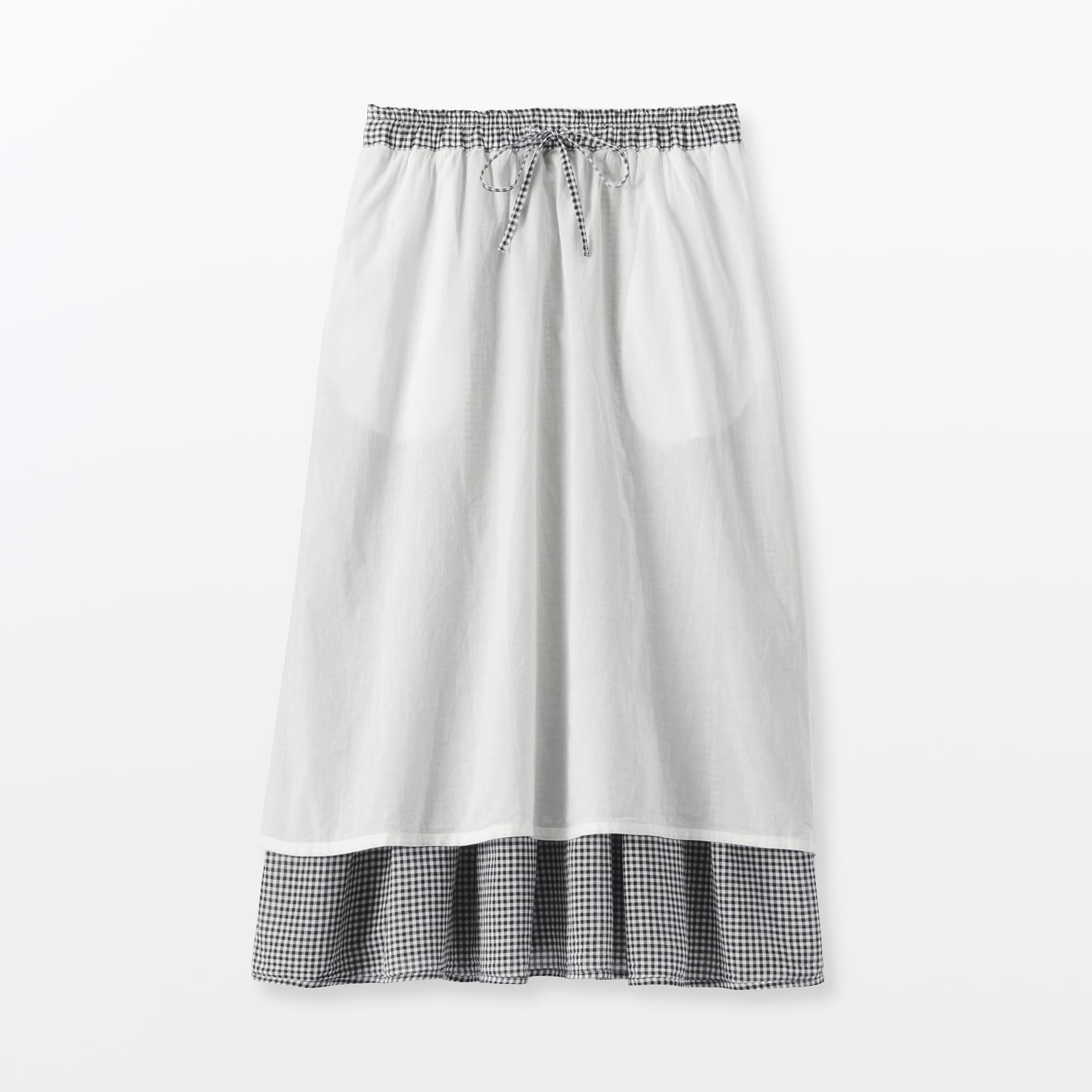 婦人　強撚　ギャザースカート