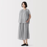 婦人　強撚　ギャザースカート