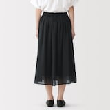 婦人　強撚　ギャザースカート