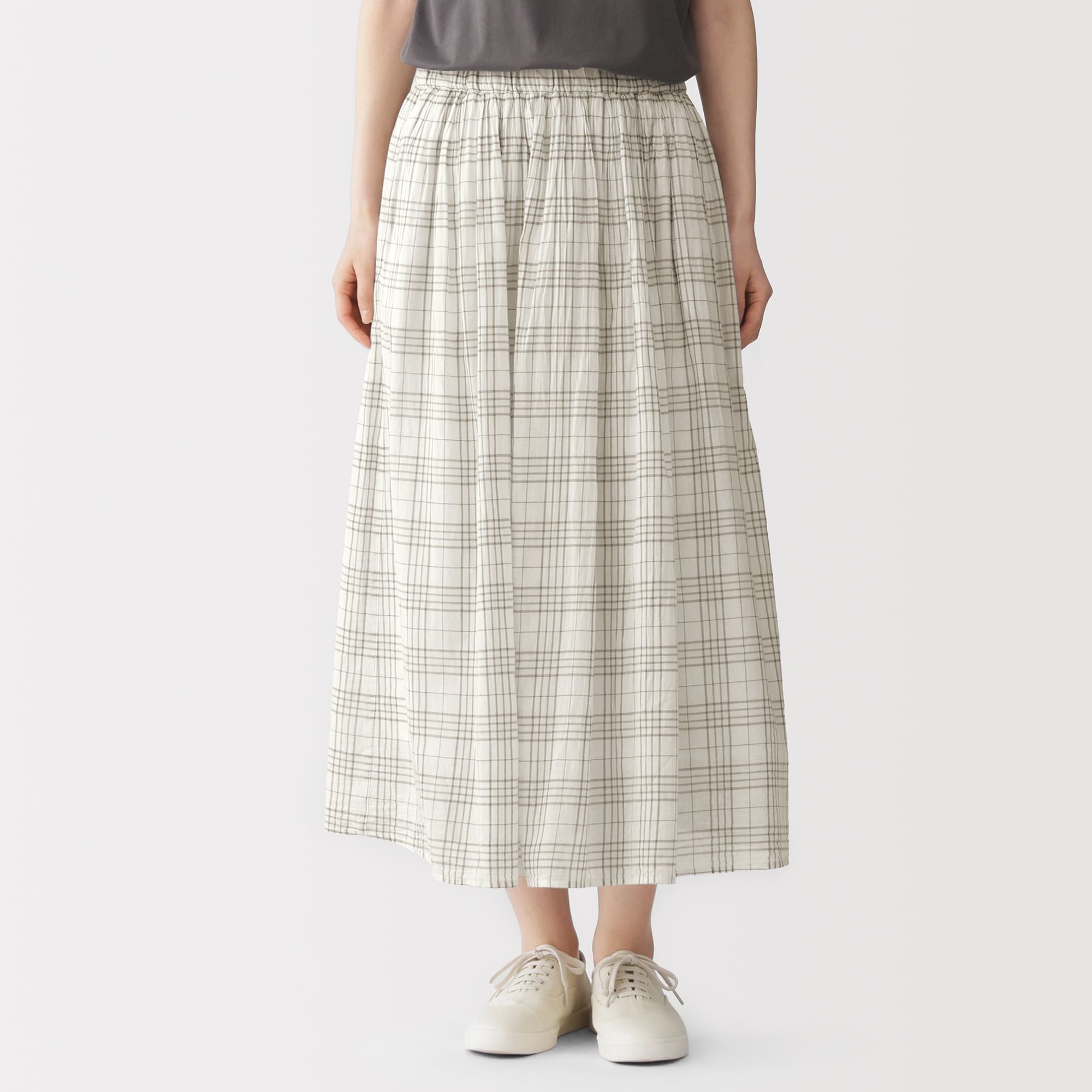 婦人　強撚　ギャザースカート