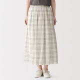 婦人　強撚　ギャザースカート