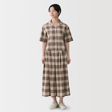 婦人　マドラスチェック　スカートパンツ