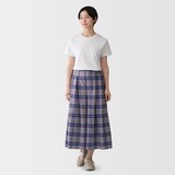 婦人　マドラスチェック　スカートパンツ