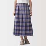 婦人　マドラスチェック　スカートパンツ
