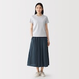 婦人　不揃い楊柳　イージースカートパンツ