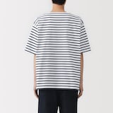 紳士　洗いざらし太番手ボートネック五分袖Ｔシャツ