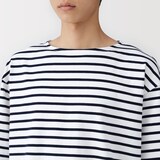 紳士　洗いざらし太番手ボートネック五分袖Ｔシャツ