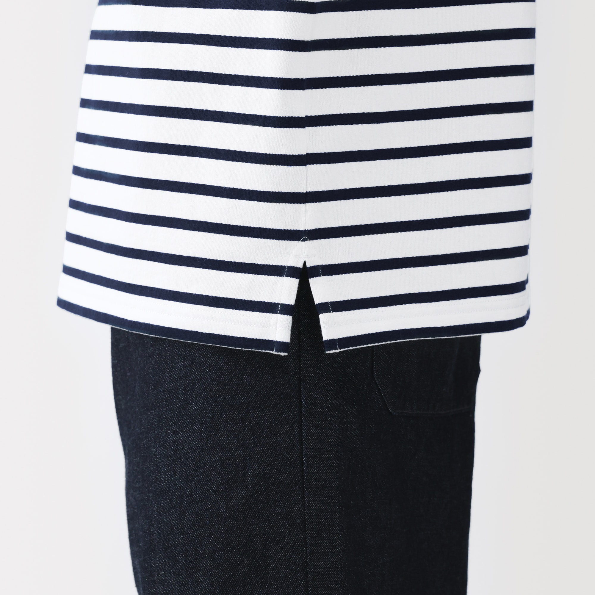 紳士　洗いざらし太番手ボートネック五分袖Ｔシャツ