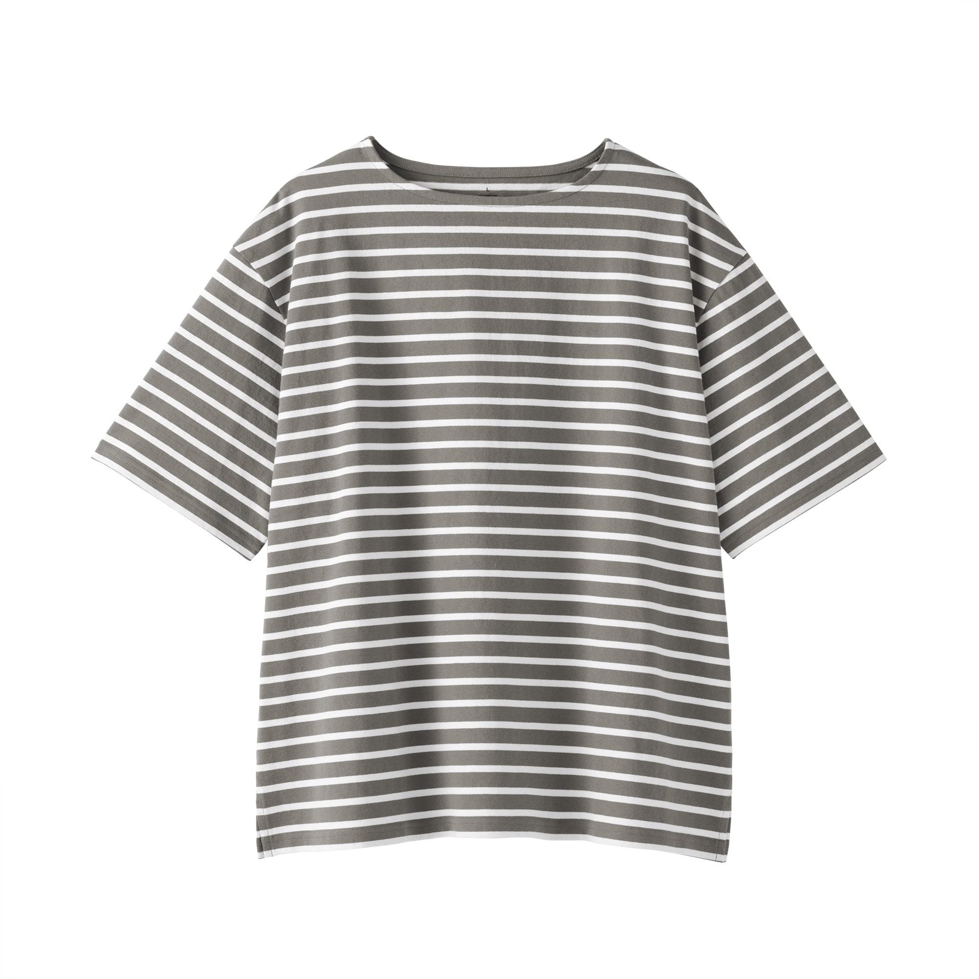 紳士　洗いざらし太番手ボートネック五分袖Ｔシャツ