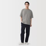 紳士　洗いざらし太番手ボートネック五分袖Ｔシャツ