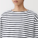 紳士　洗いざらし太番手ボートネック五分袖Ｔシャツ