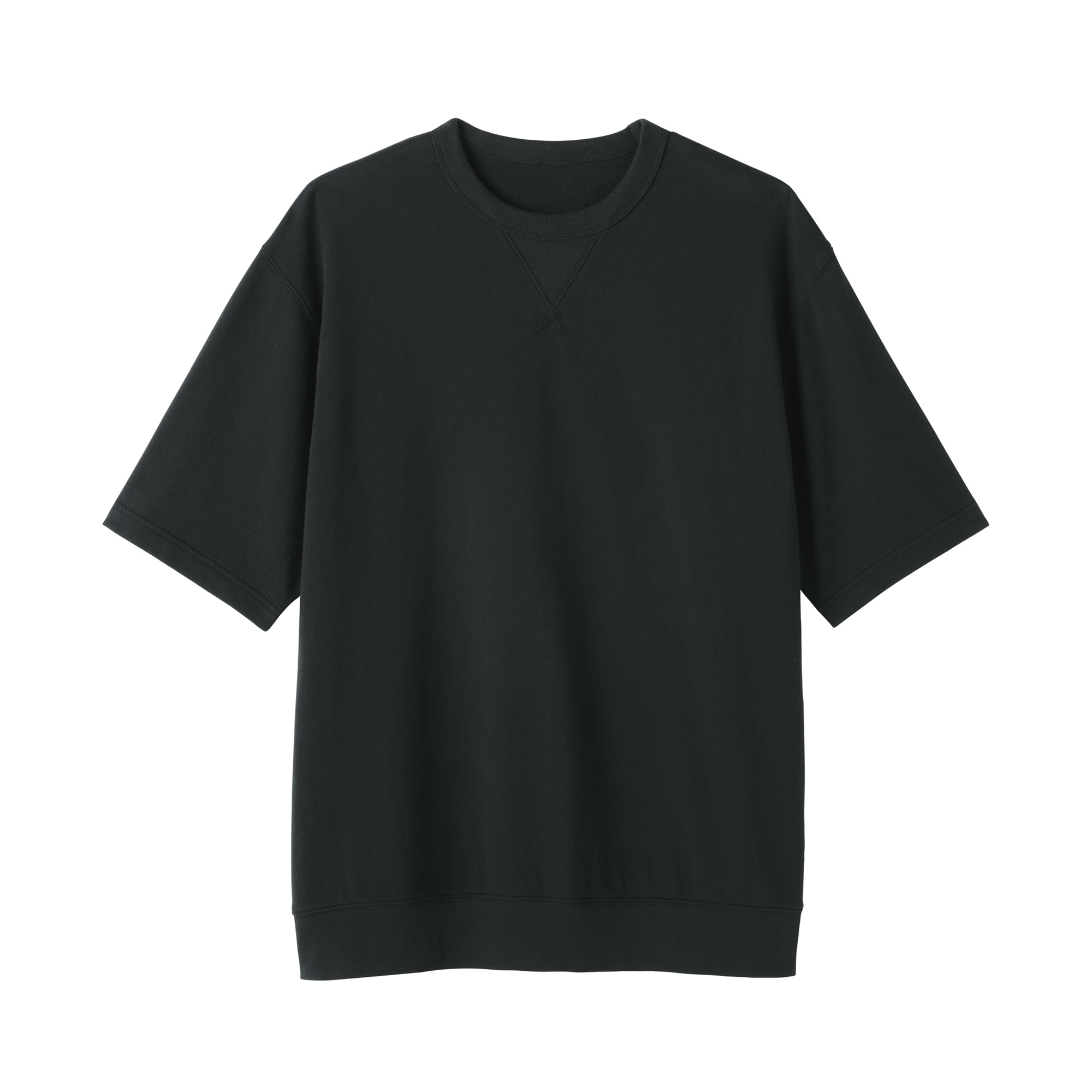 紳士　ライトスウェットクルーネック五分袖Ｔシャツ