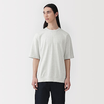 紳士　ライトスウェットクルーネック五分袖Ｔシャツ