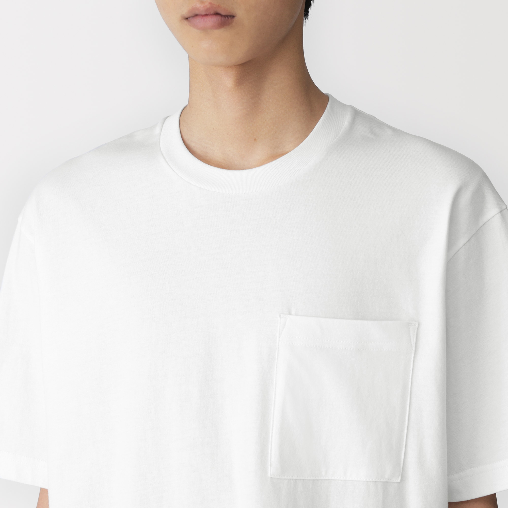 紳士　洗いざらし天竺編みクルーネックワイド半袖Ｔシャツ