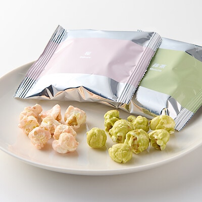 【１月下旬発売予定】【季節限定】桜と抹茶のキャンディングポップコーン　９ｇ×６袋
