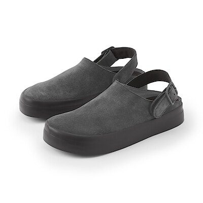 【４月中旬発売予定】婦人　レザー　ヒールベルトクロッグシューズ