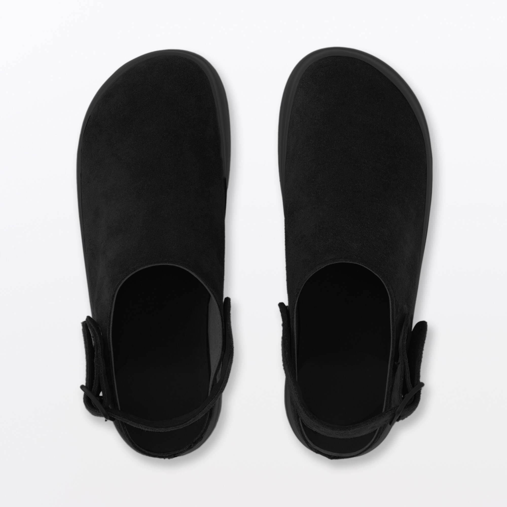 婦人　レザー　ヒールベルトクロッグシューズ