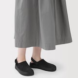 婦人　レザー　ヒールベルトクロッグシューズ