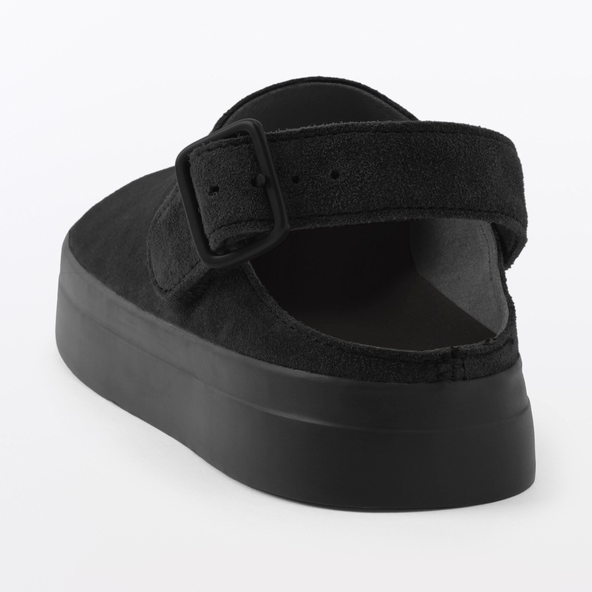 MUJILabo レザー　ヒールベルトグロッグシューズ　24cm 黒 婦人 レザー ヒールベルトクロッグシューズ | 無印良品
