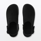 婦人　レザー　ヒールベルトクロッグシューズ