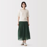 婦人　強撚　ギャザースカート