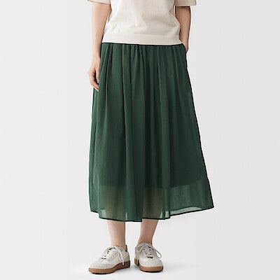 【５月中旬発売予定】婦人　強撚　ギャザースカート