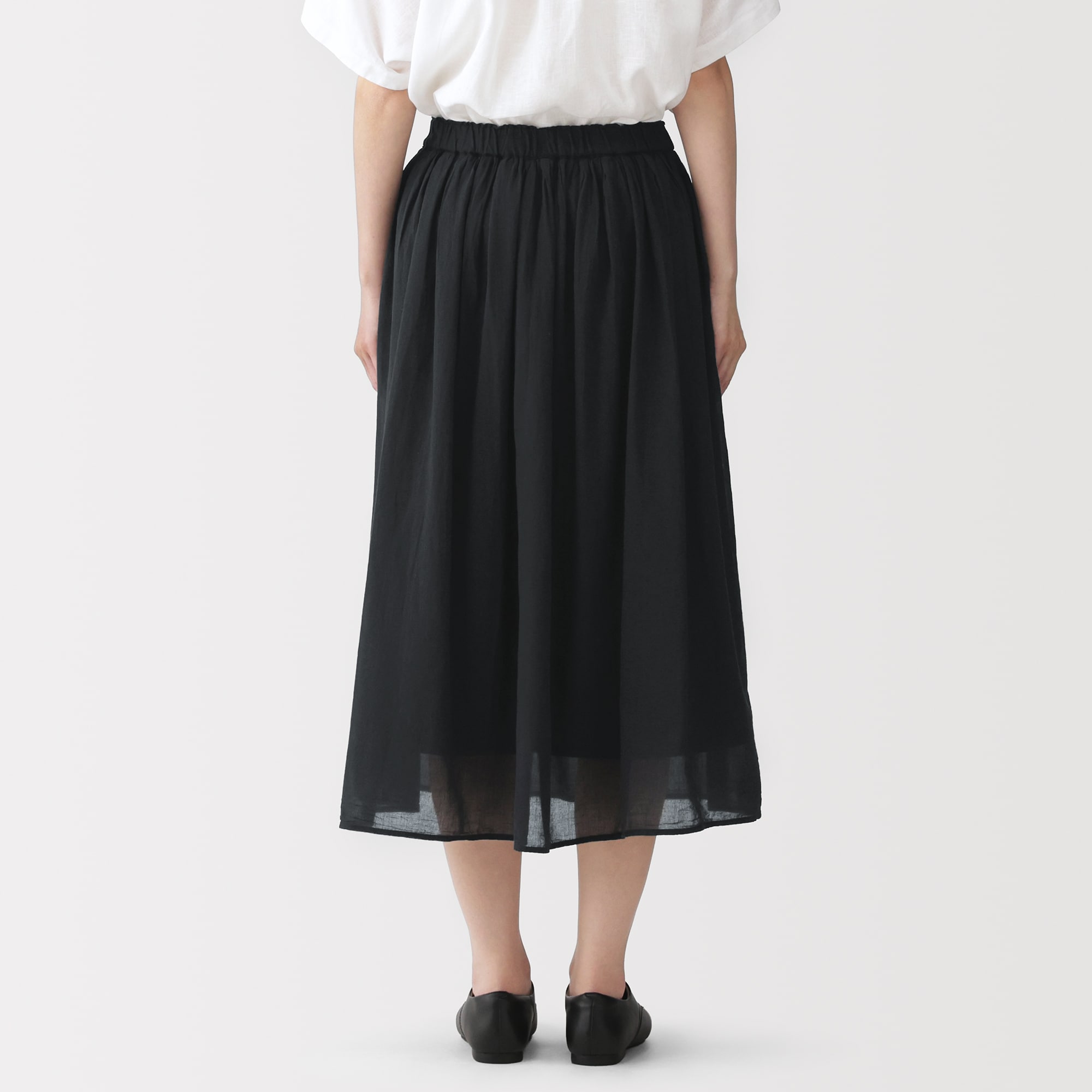 婦人　強撚　ギャザースカート