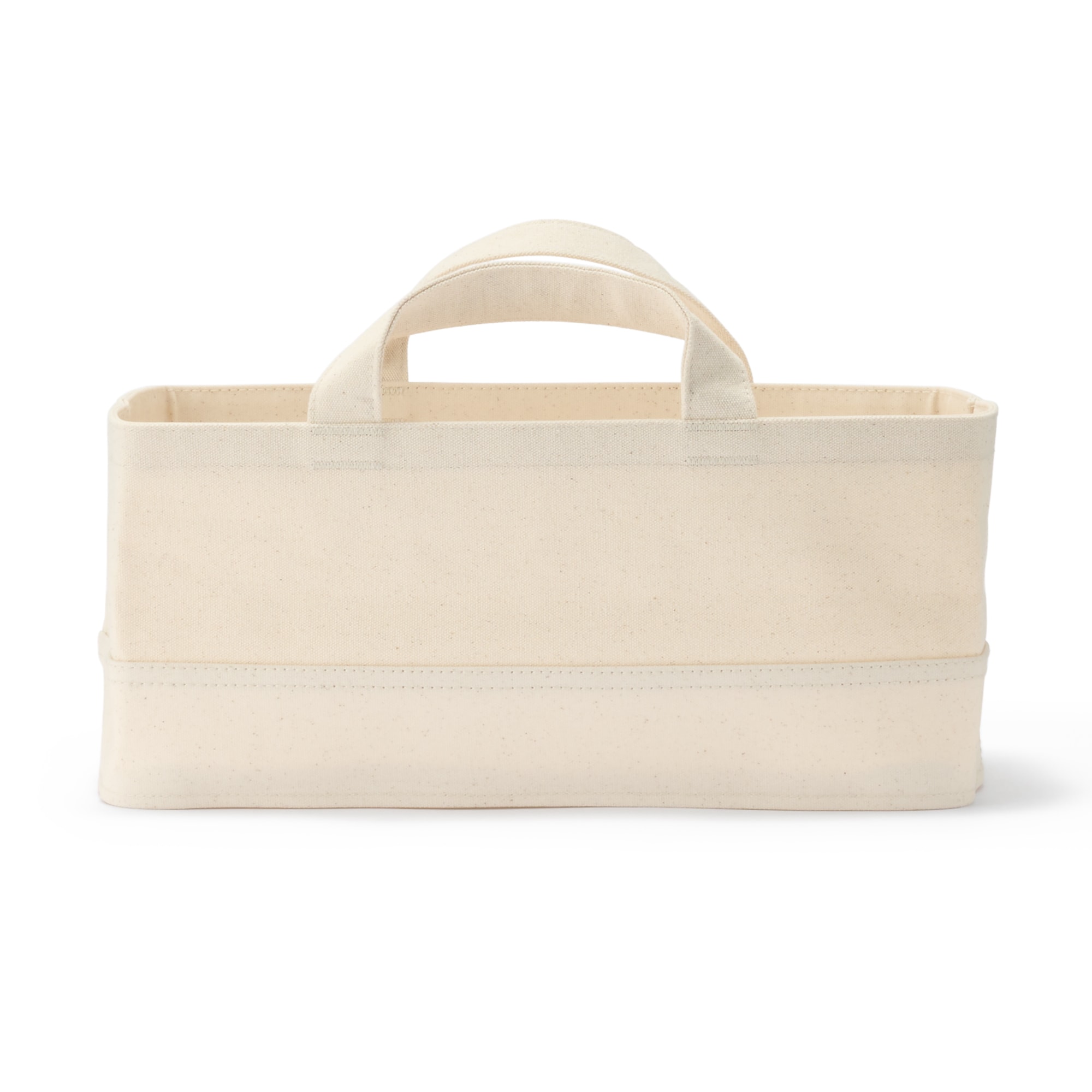 綿帆布　持ち手付ソフトボックス　スリム小