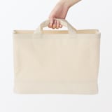 綿帆布　持ち手付ソフトボックス　スリム大