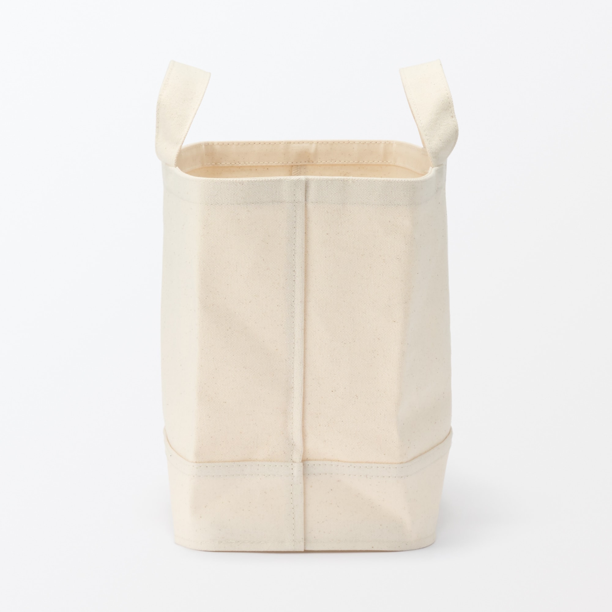 綿帆布　持ち手付ソフトボックス　スリム大