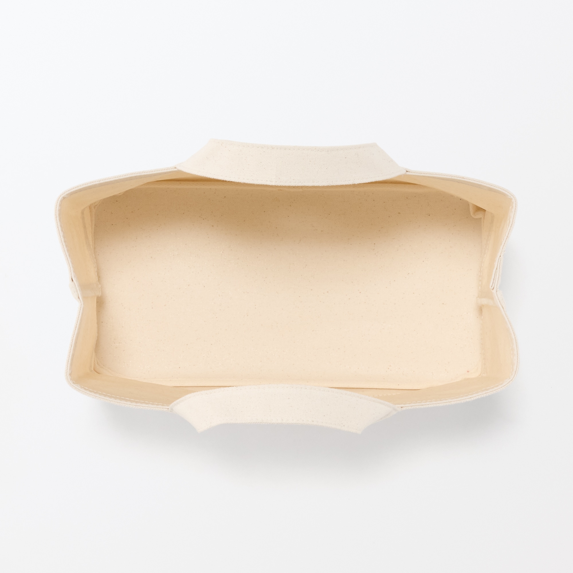 綿帆布　持ち手付ソフトボックス　スリム大