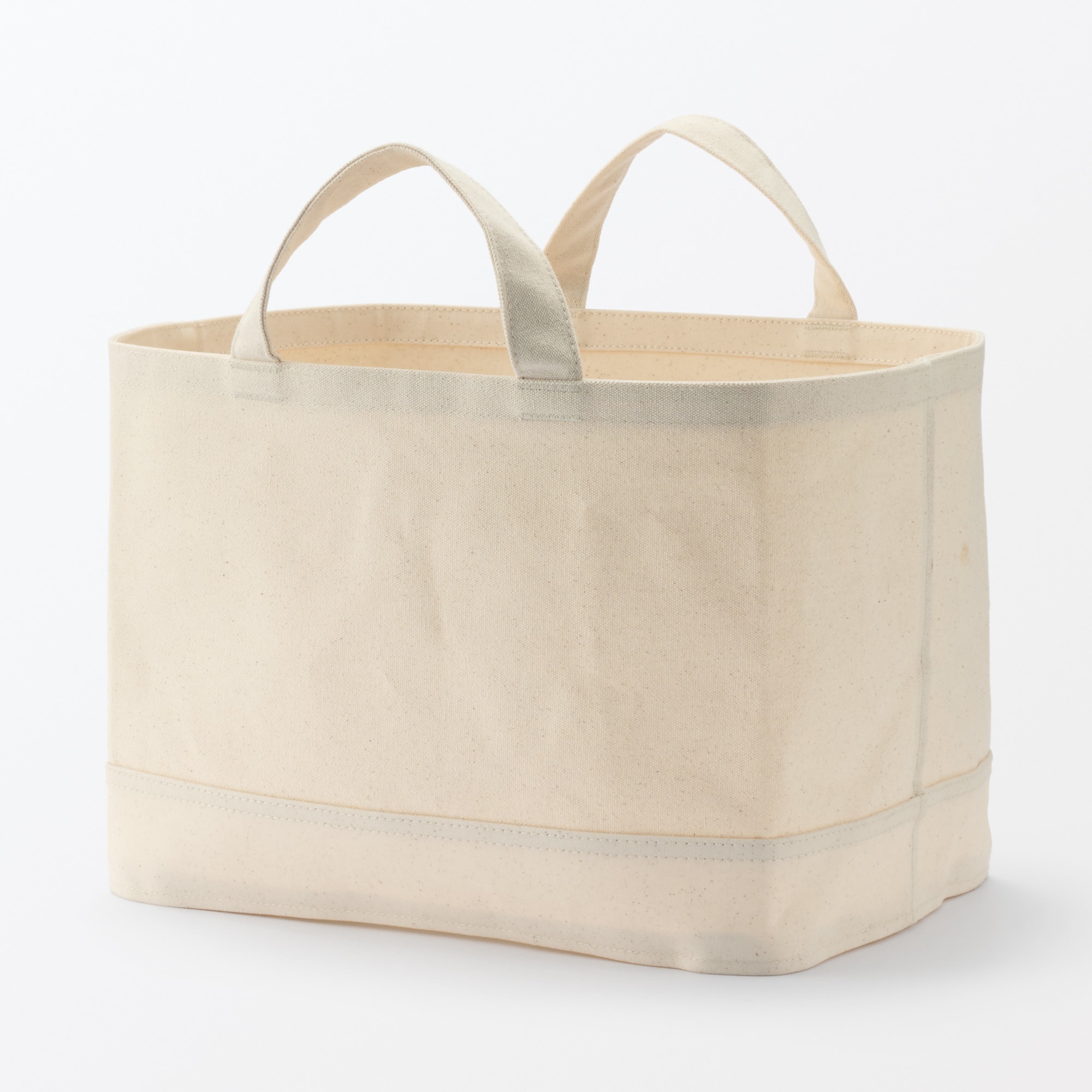 綿帆布　持ち手付ソフトボックス　大