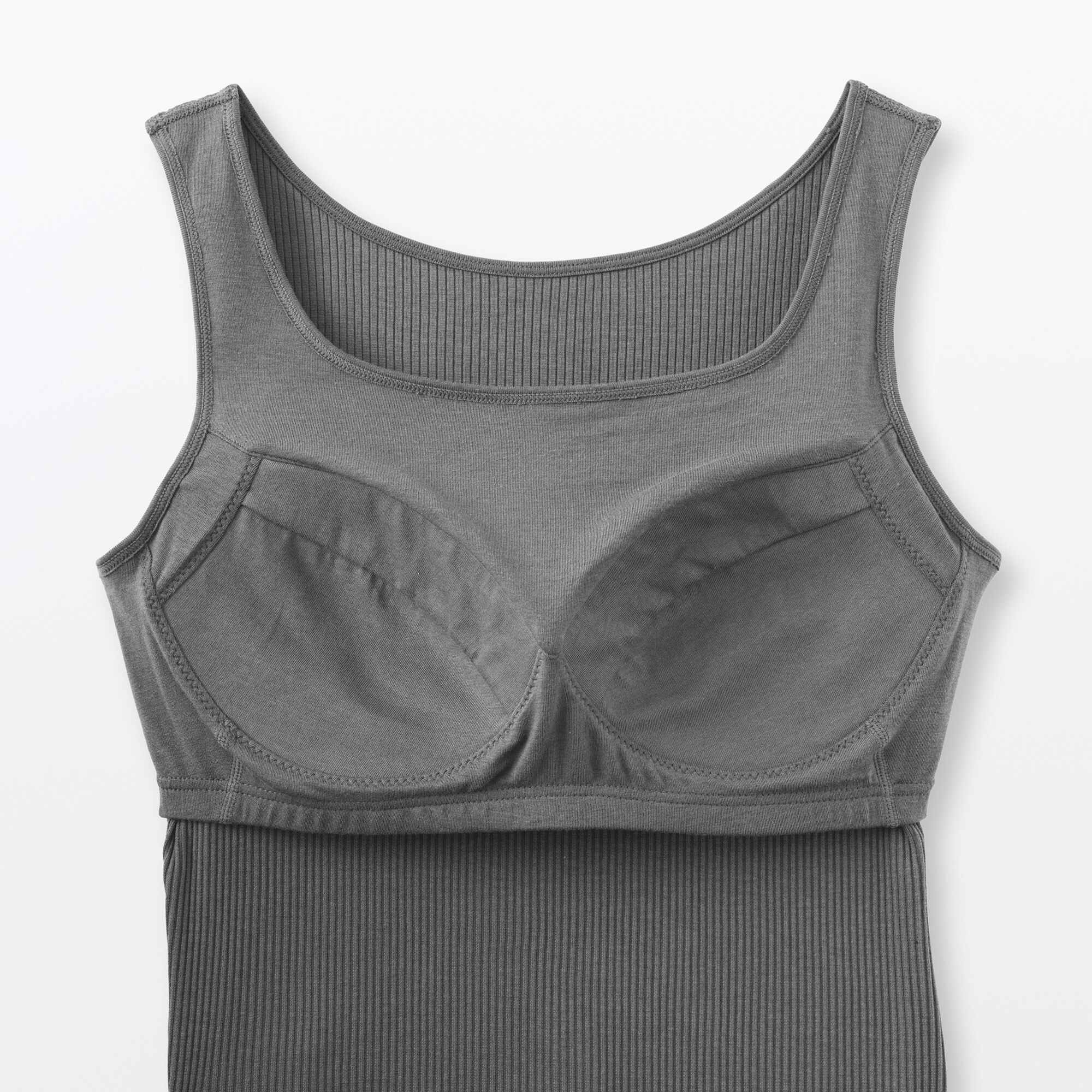 婦人　なめらかリブブラタンクトップ