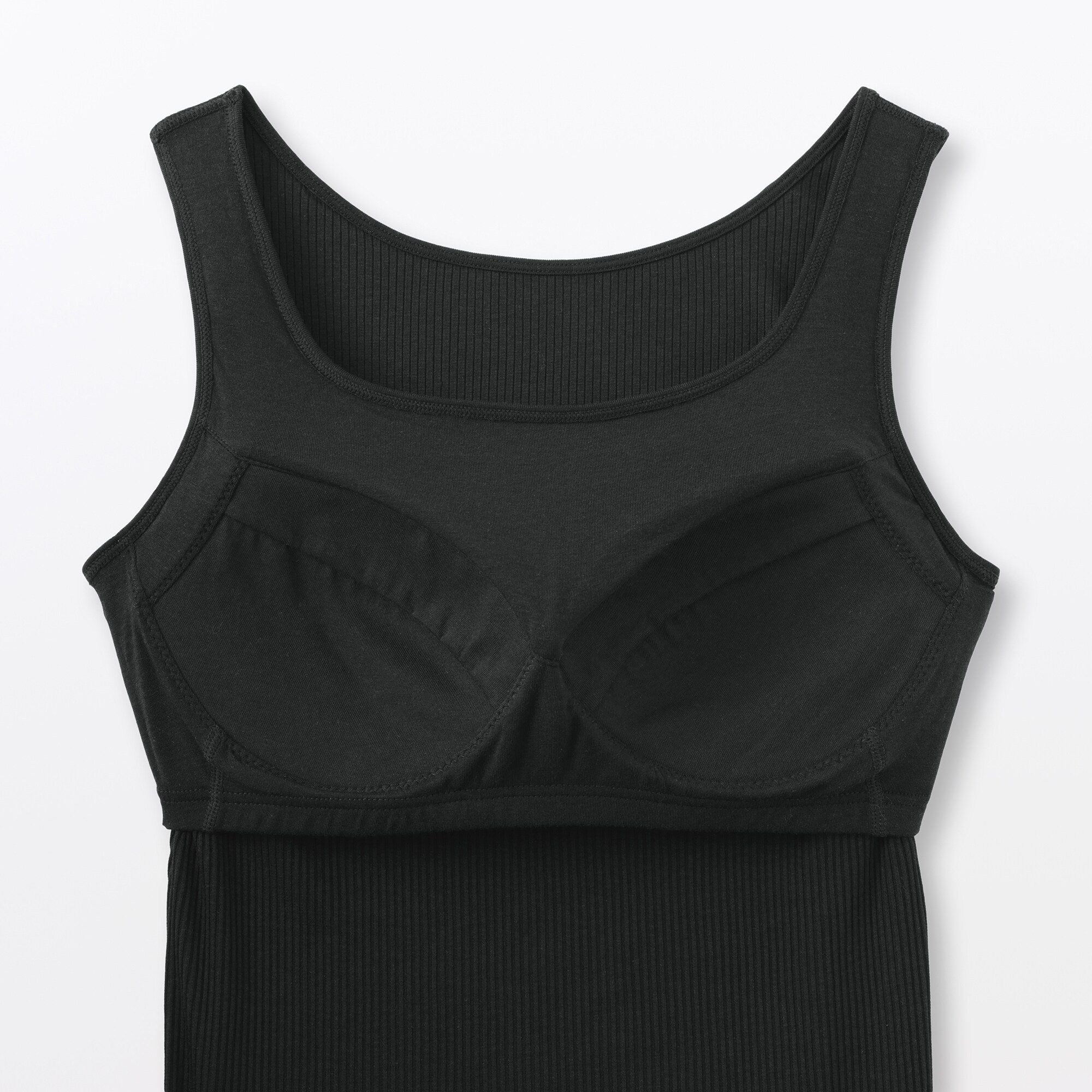 婦人　なめらかリブブラタンクトップ