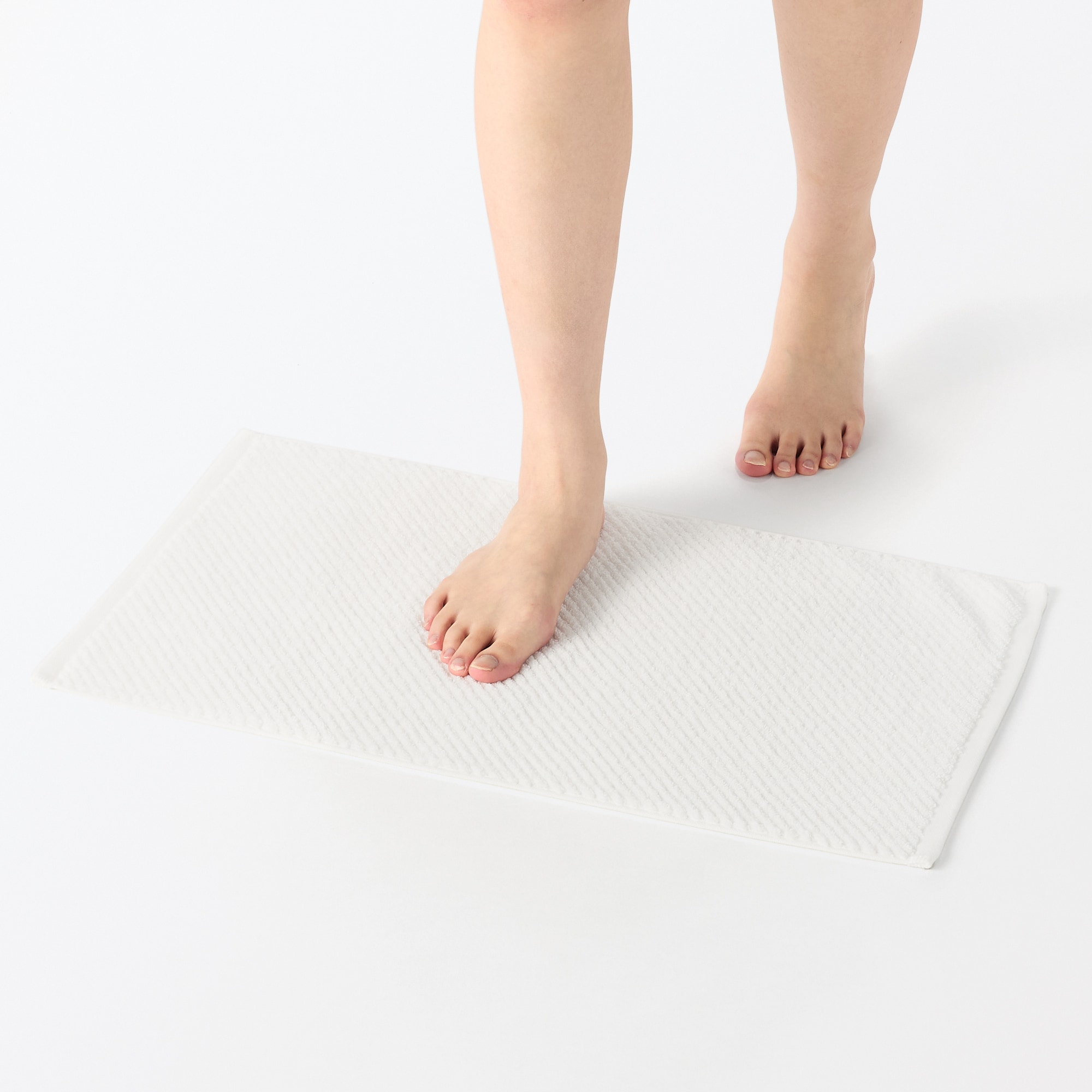 残糸を一部に使った　バスマット