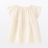 ベビー　あたまするっと楊柳ガーゼフリルスリーブブラウス
