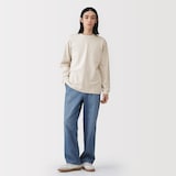 紳士　木の実から作ったカポック混ポケット付き長袖Ｔシャツ