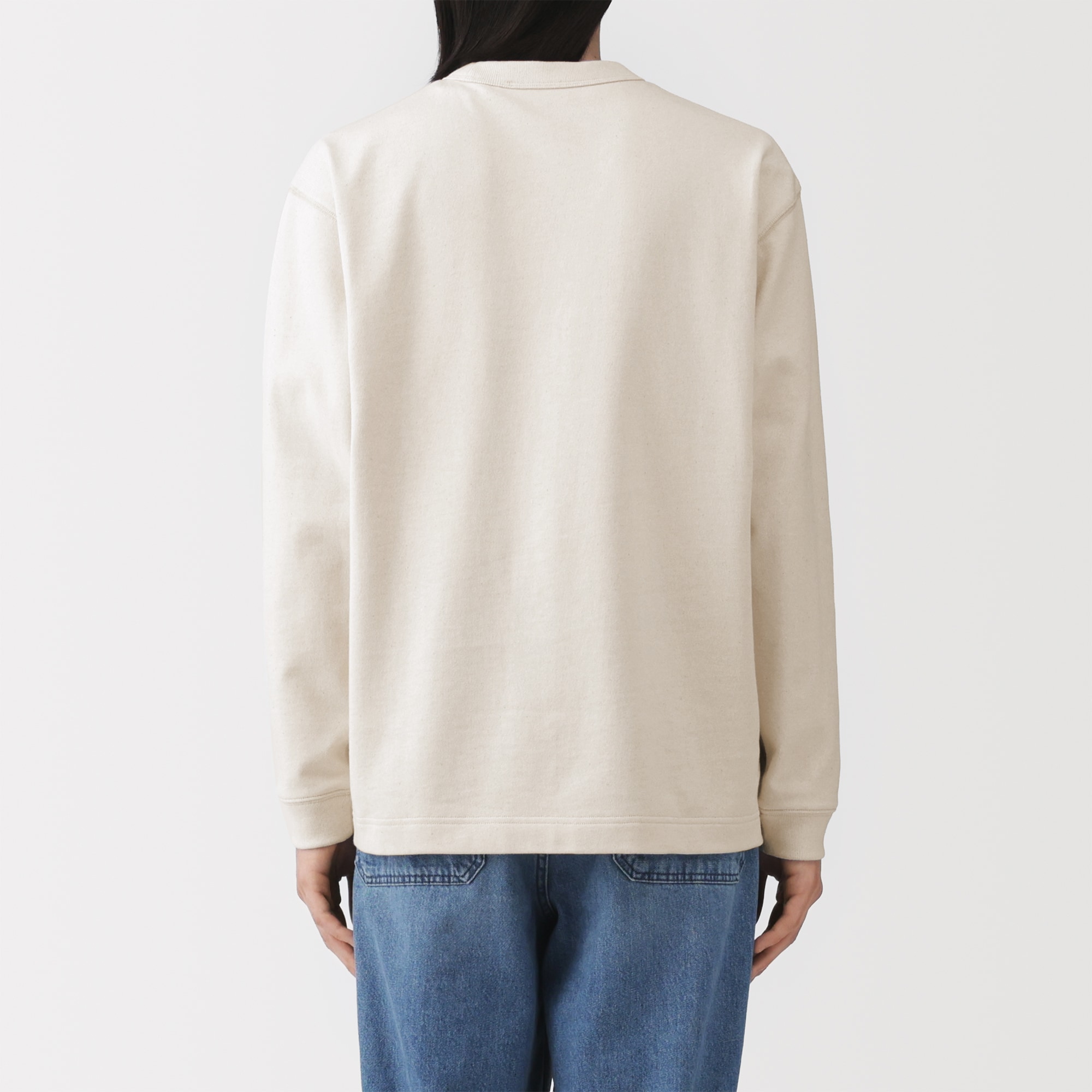 紳士　木の実から作ったカポック混ポケット付き長袖Ｔシャツ