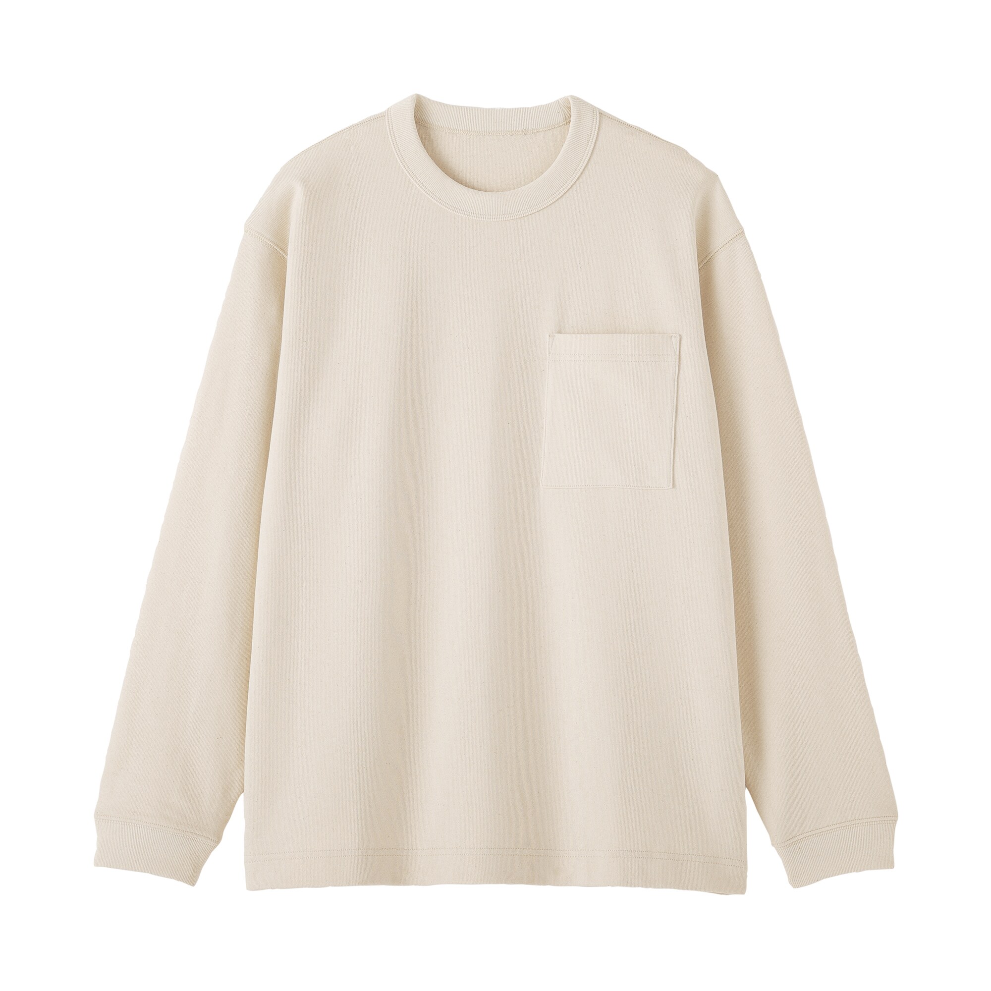 紳士 木の実から作ったカポック混ポケット付き長袖Tシャツ | 無印良品