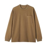 紳士　木の実から作ったカポック混ポケット付き長袖Ｔシャツ