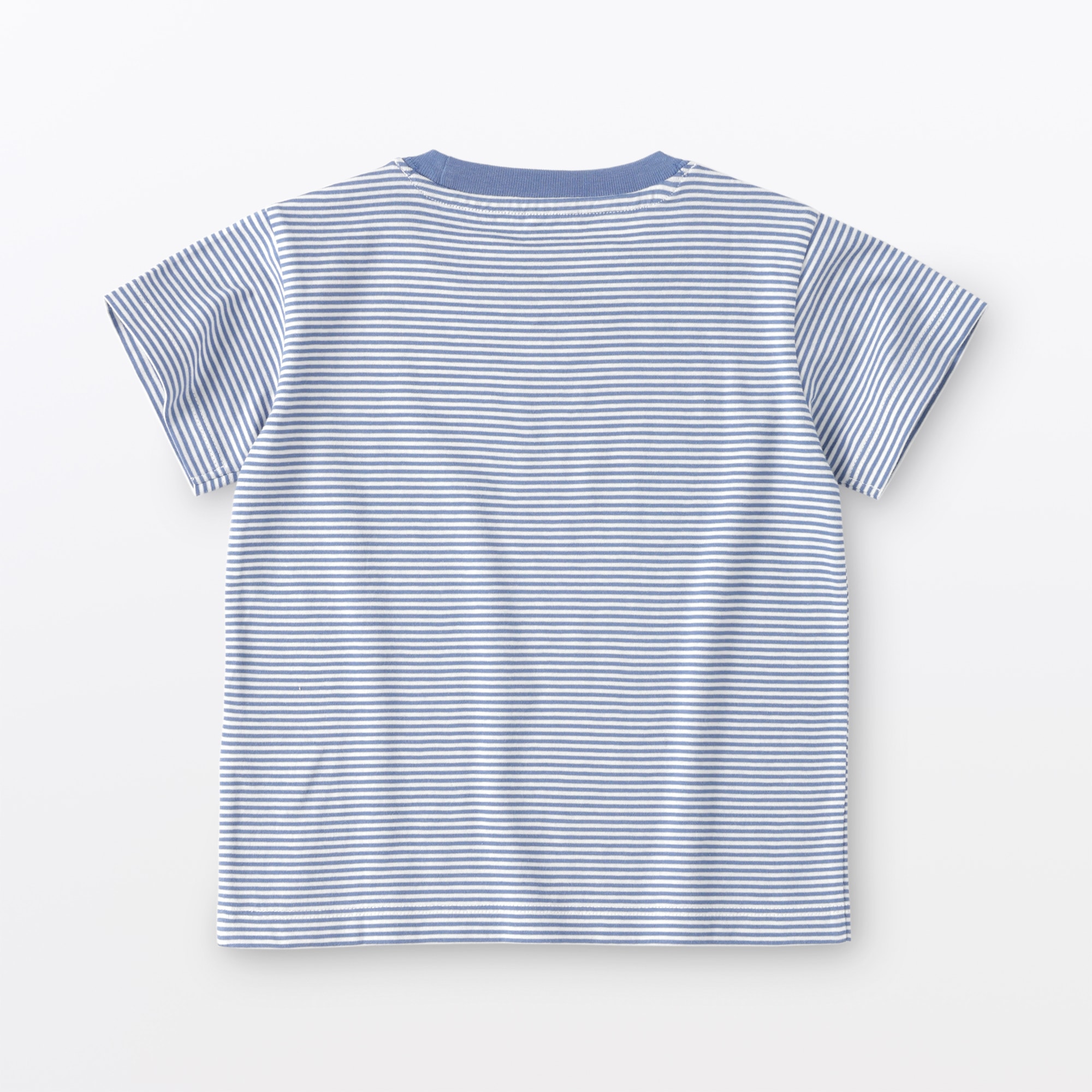 ベビー　あたまするっと　綿天竺編みクルーネック半袖Ｔシャツ　ボーダー