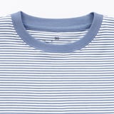 ベビー　あたまするっと　綿天竺編みクルーネック半袖Ｔシャツ　ボーダー