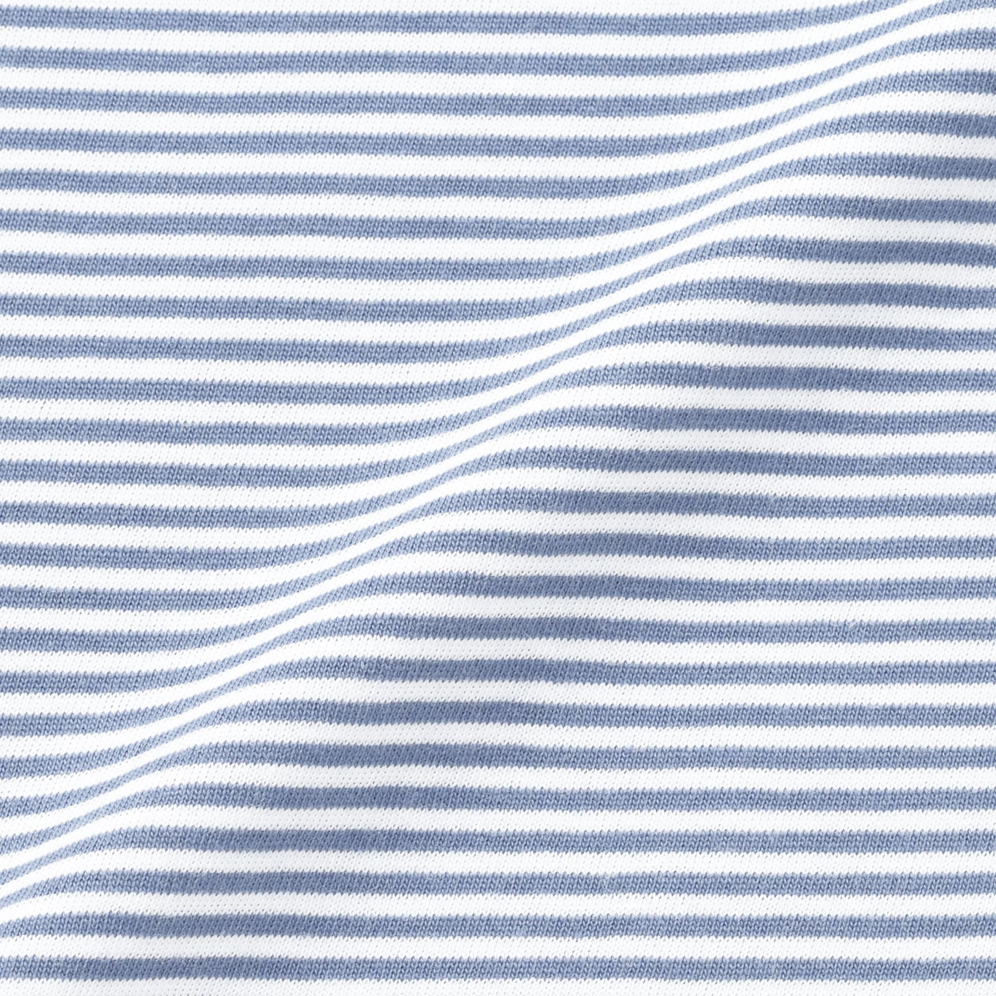 ベビー　あたまするっと　綿天竺編みクルーネック半袖Ｔシャツ　ボーダー