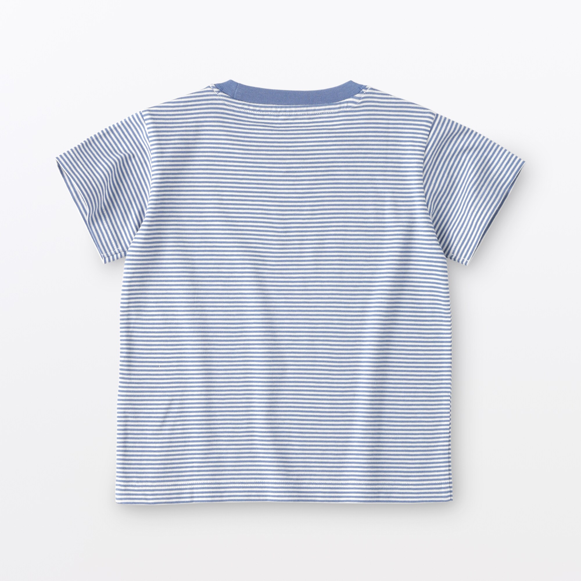 ベビー　あたまするっと　綿天竺編みクルーネック半袖Ｔシャツ　ボーダー