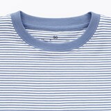 ベビー　あたまするっと　綿天竺編みクルーネック半袖Ｔシャツ　ボーダー