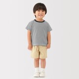 ベビー　あたまするっと　綿天竺編みクルーネック半袖Ｔシャツ　ボーダー