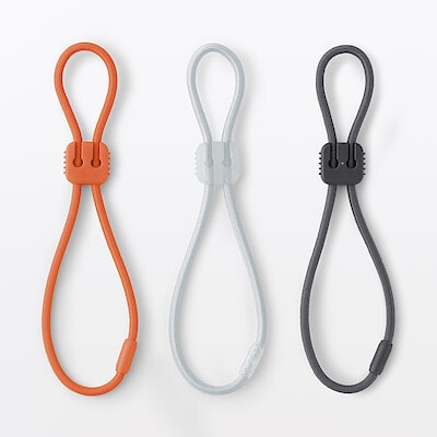 【２月中旬発売予定】ロック付き結束ゴムバンド　３色セット　オレンジ／ライトグレー／ダークグレー